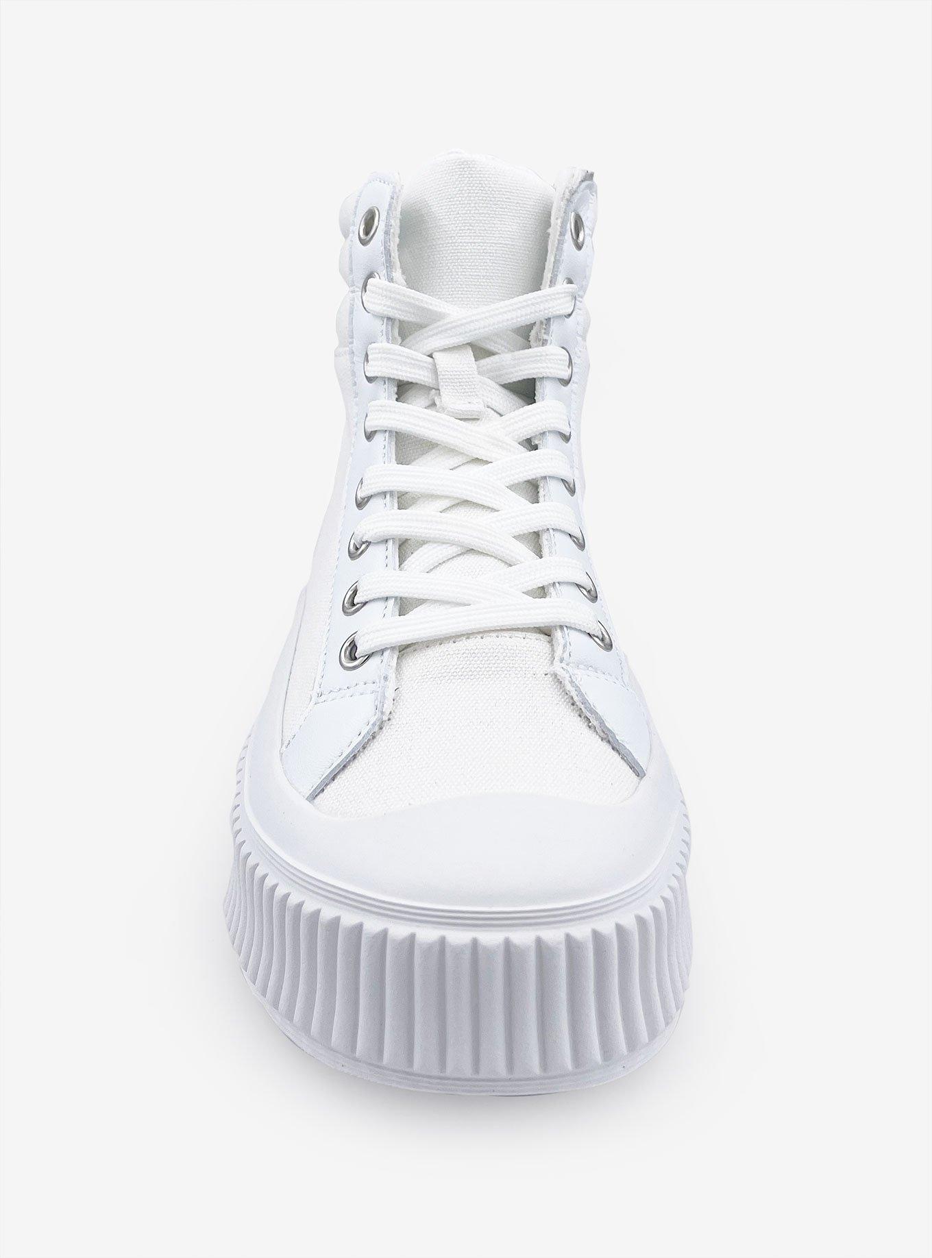 Gigi High Top Sneaker with Toe Cap on A Platform White, , hi-res