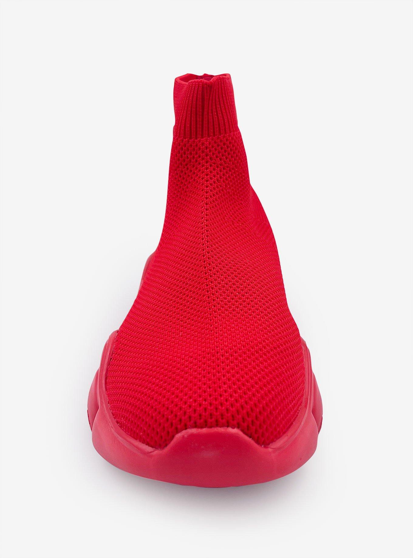 Mid Top Slip on Sock Sneaker Red, RED, alternate