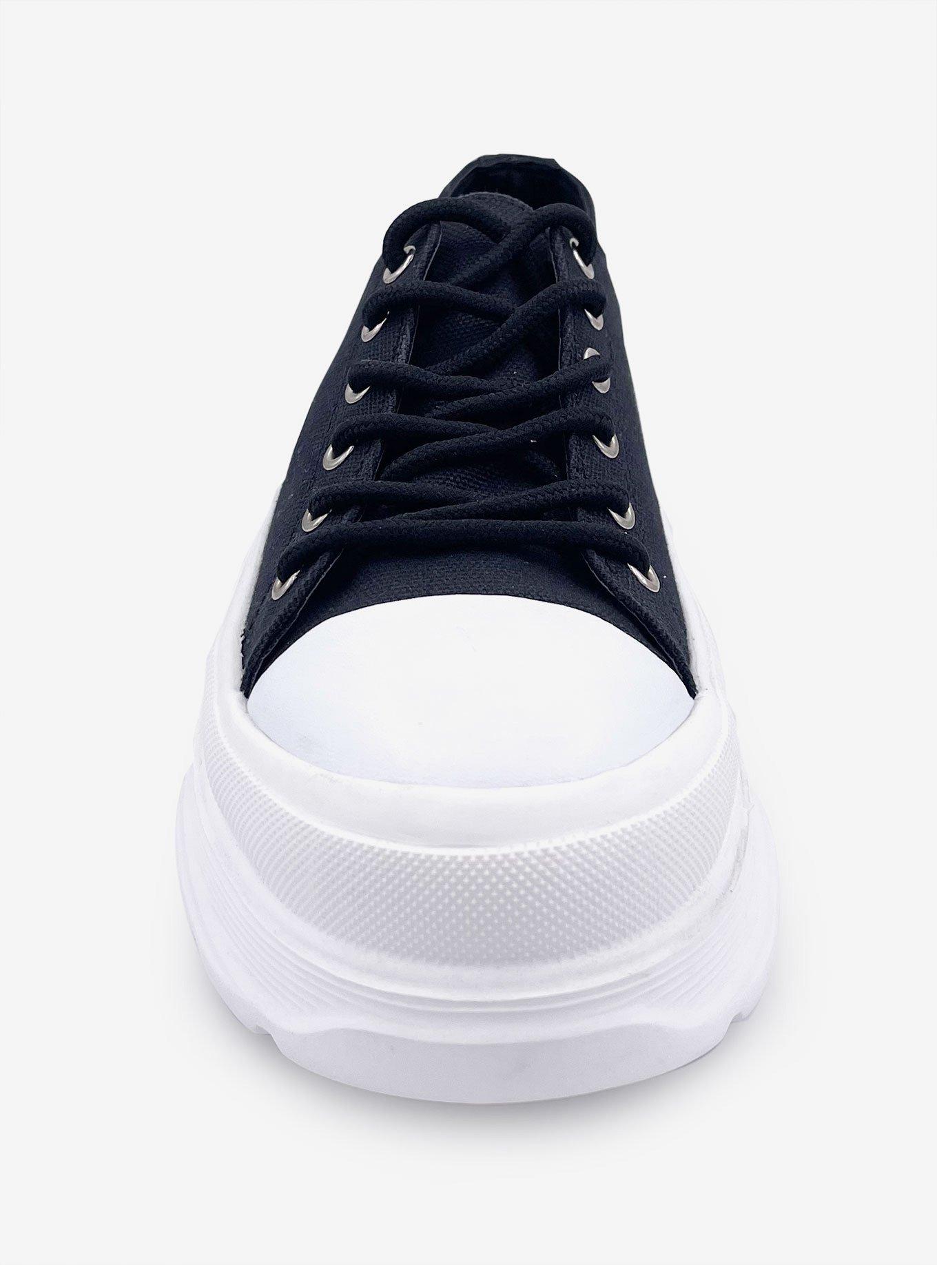 Belle Canvas Platform Sneaker with Toe Cap Black, , hi-res