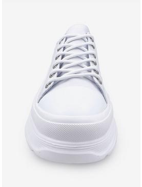 Belle Canvas Platform Sneaker with Toe Cap White, , hi-res