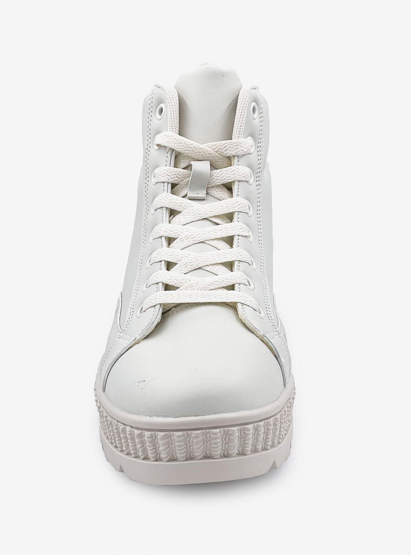 Demi Mid Top Lace Up Platform Sneakers Beige, , hi-res