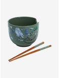Harry Potter Floral Creatures Allover Print Ramen Bowl with Chopsticks , , alternate