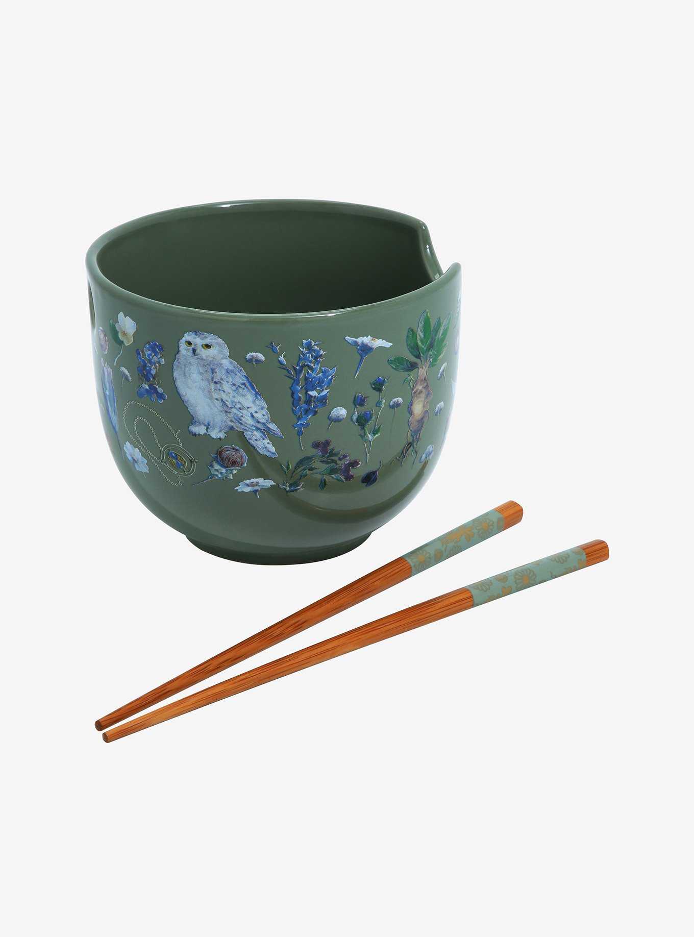 Harry Potter Floral Creatures Allover Print Ramen Bowl with Chopsticks , , hi-res