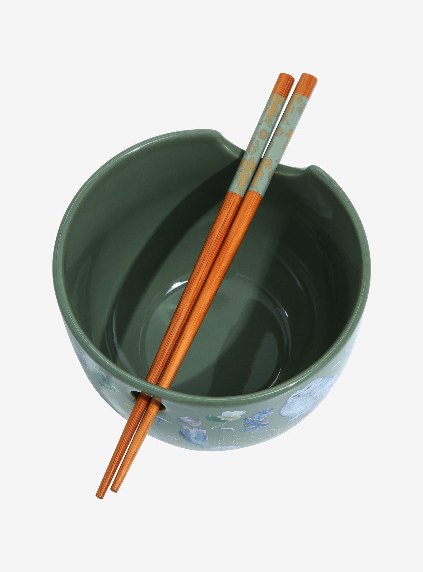 Harry Potter Floral Creatures Allover Print Ramen Bowl with Chopsticks , , alternate