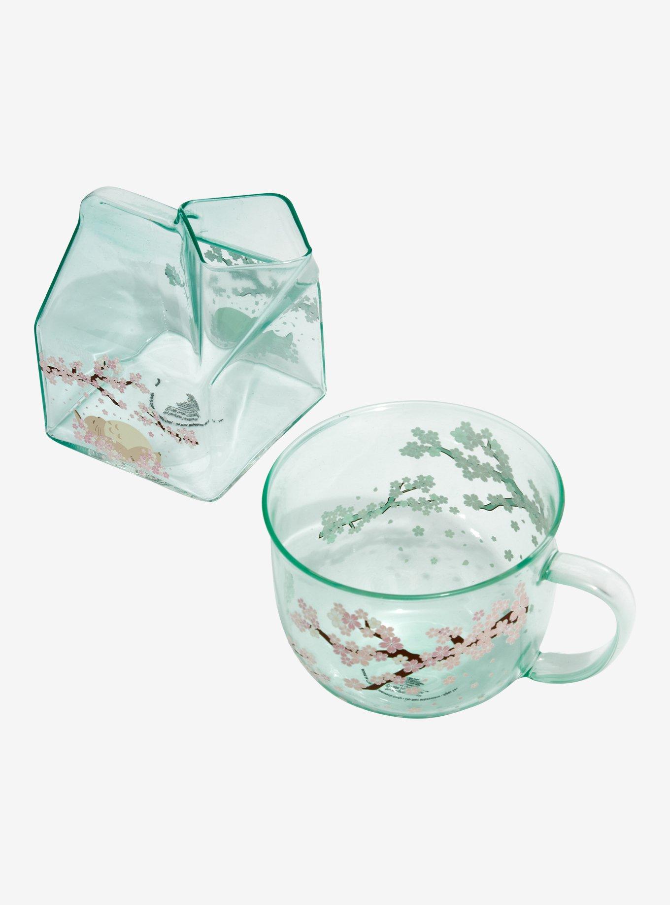 Studio Ghibli My Neighbor Totoro Sleepy Cherry Blossom Glass Mug & Carton Set - BoxLunch Exclusive, , alternate