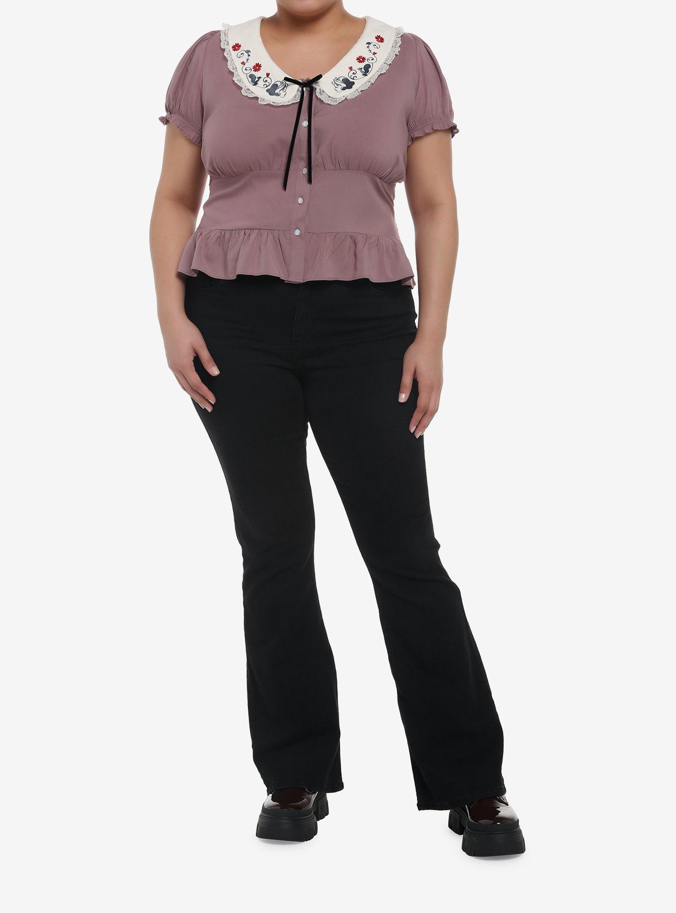 Her Universe Disney Snow White And The Seven Dwarfs Peasant Girls Woven Top Plus Size, MULTI, alternate