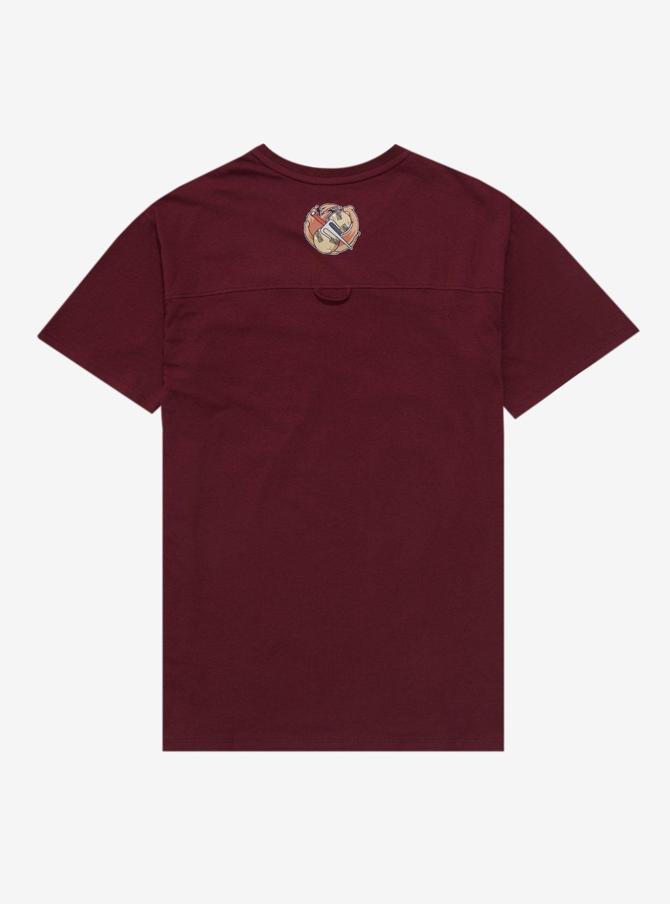 Teenage Mutant Ninja Turtles x Naruto Raphael as Gaara T-Shirt - BoxLunch Exclusive, BURGUNDY, alternate