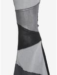 Black & Grey Patchwork Flare Suspender Pants Plus Size, BLACK, alternate