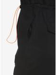 Black & Orange Jogger Jumpsuit Plus Size, BLACK, alternate