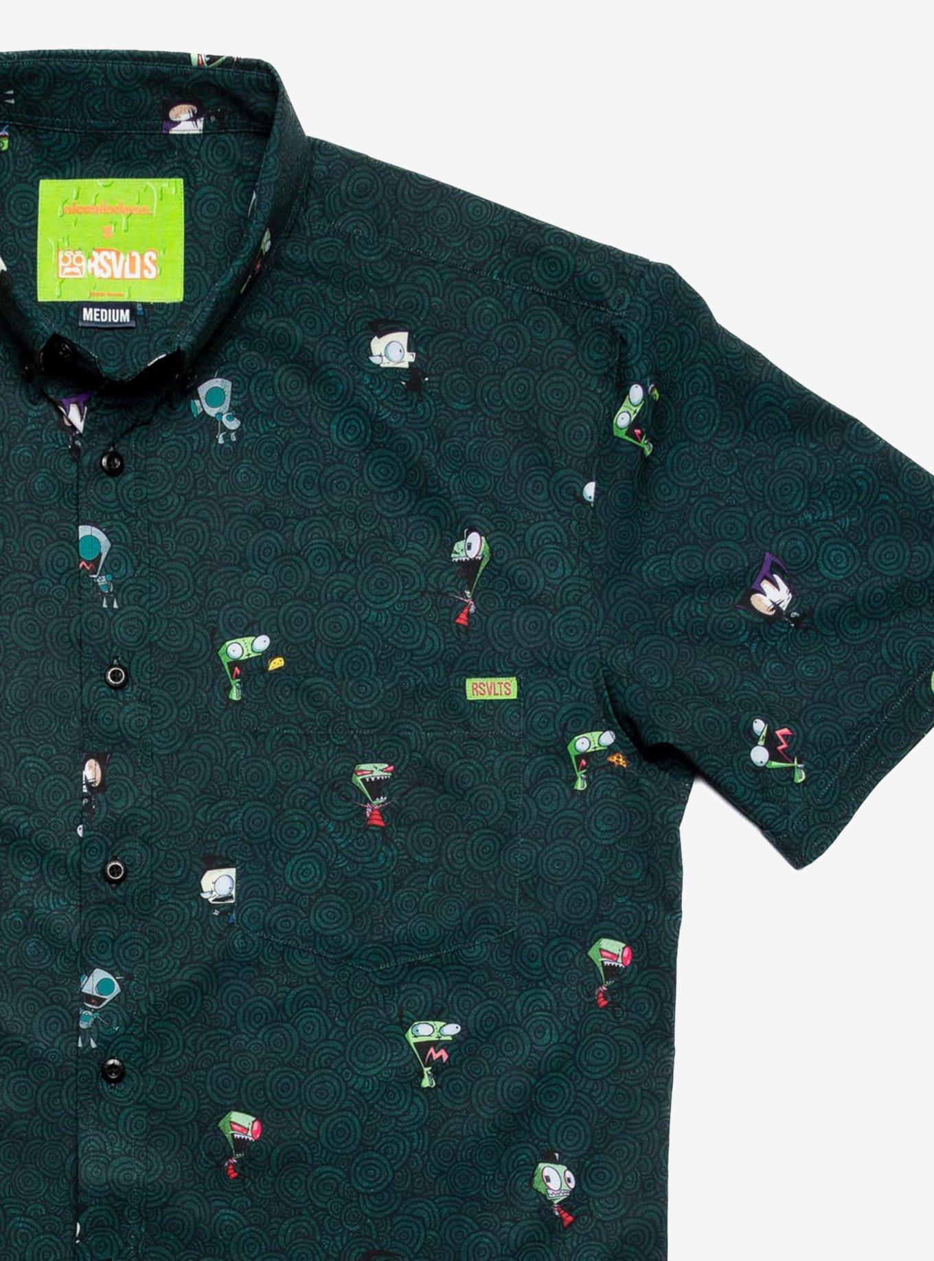 RSVLTS Invader Zim Invaders From Irk KUNUFLEX Short Sleeve Shirt, GREEN, alternate