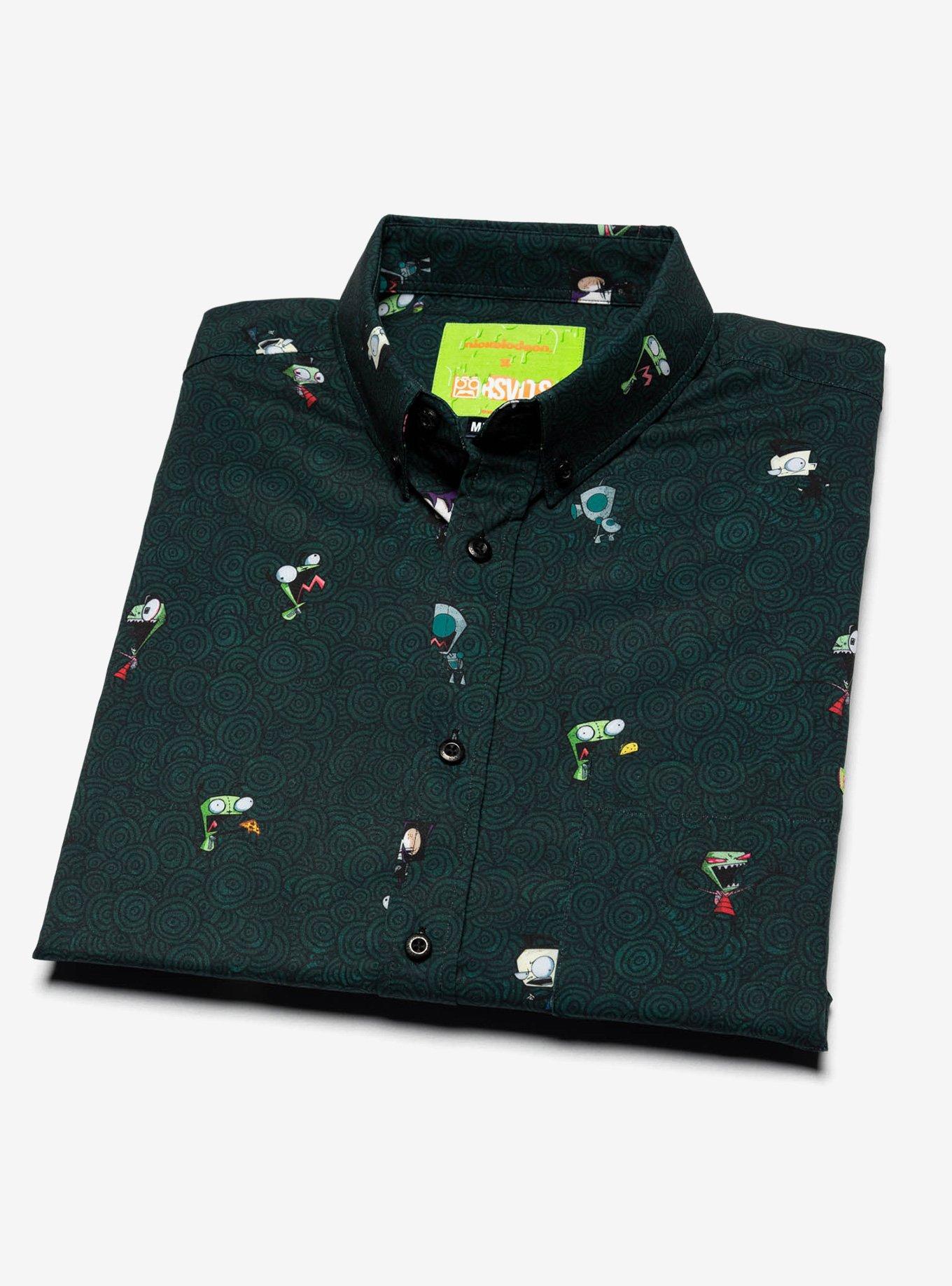 RSVLTS Invader Zim Invaders From Irk KUNUFLEX Short Sleeve Shirt, GREEN, alternate