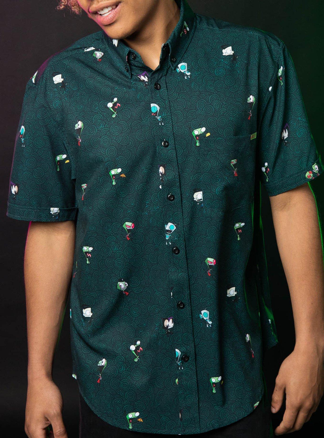 RSVLTS Invader Zim Invaders From Irk KUNUFLEX Short Sleeve Shirt, GREEN, alternate
