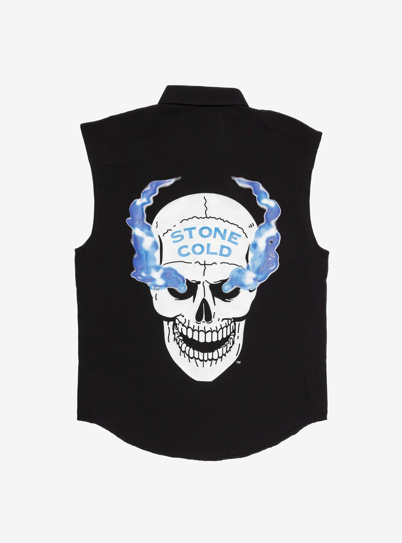 RSVLTS Stone Cold 3:16 KUNUFLEX Sleeveless Button Up Shirt Black, BLACK, alternate