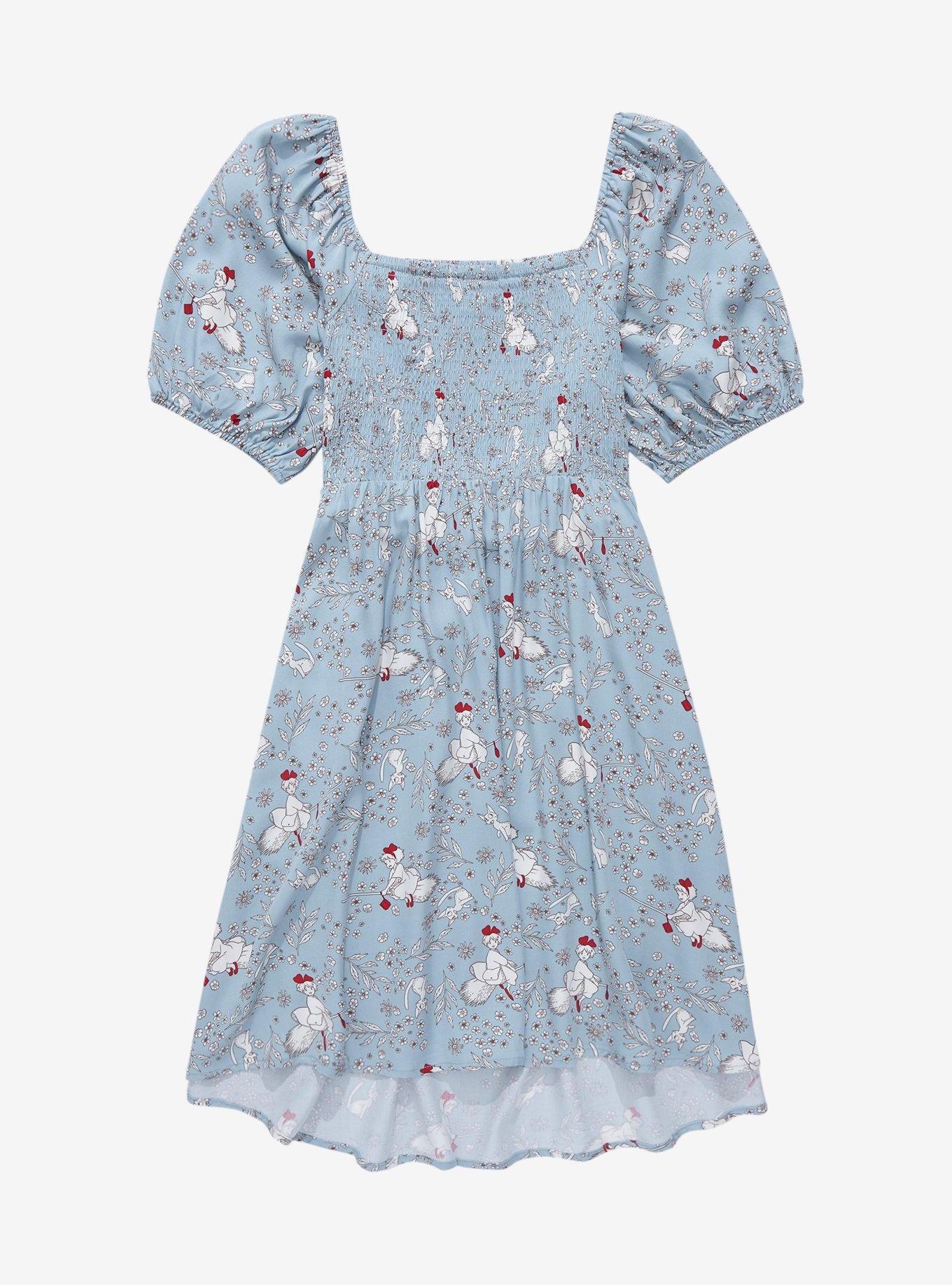 Studio Ghibli Kiki's Delivery Service Floral Smock Dress - BoxLunch Exclusive, LIGHT BLUE, alternate