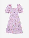 Sanrio Fruits Hello Kitty and Fruits Allover Print Smocked Dress - BoxLunch Exclusive , LAVENDER, alternate