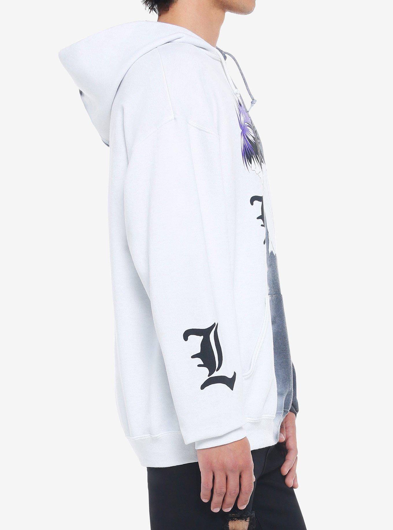 Death Note L Profile Split Wash Hoodie, MULTI, alternate