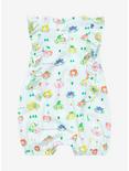 Sanrio Fruits Hello Kitty & Friends Allover Print Infant Romper - BoxLunch Exclusive , LIGHT GREEN, alternate