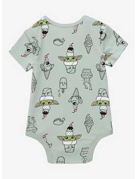 Star Wars The Mandalorian Grogu Ice Cream Allover Print Infant One-Piece - BoxLunch Exclusive , , hi-res
