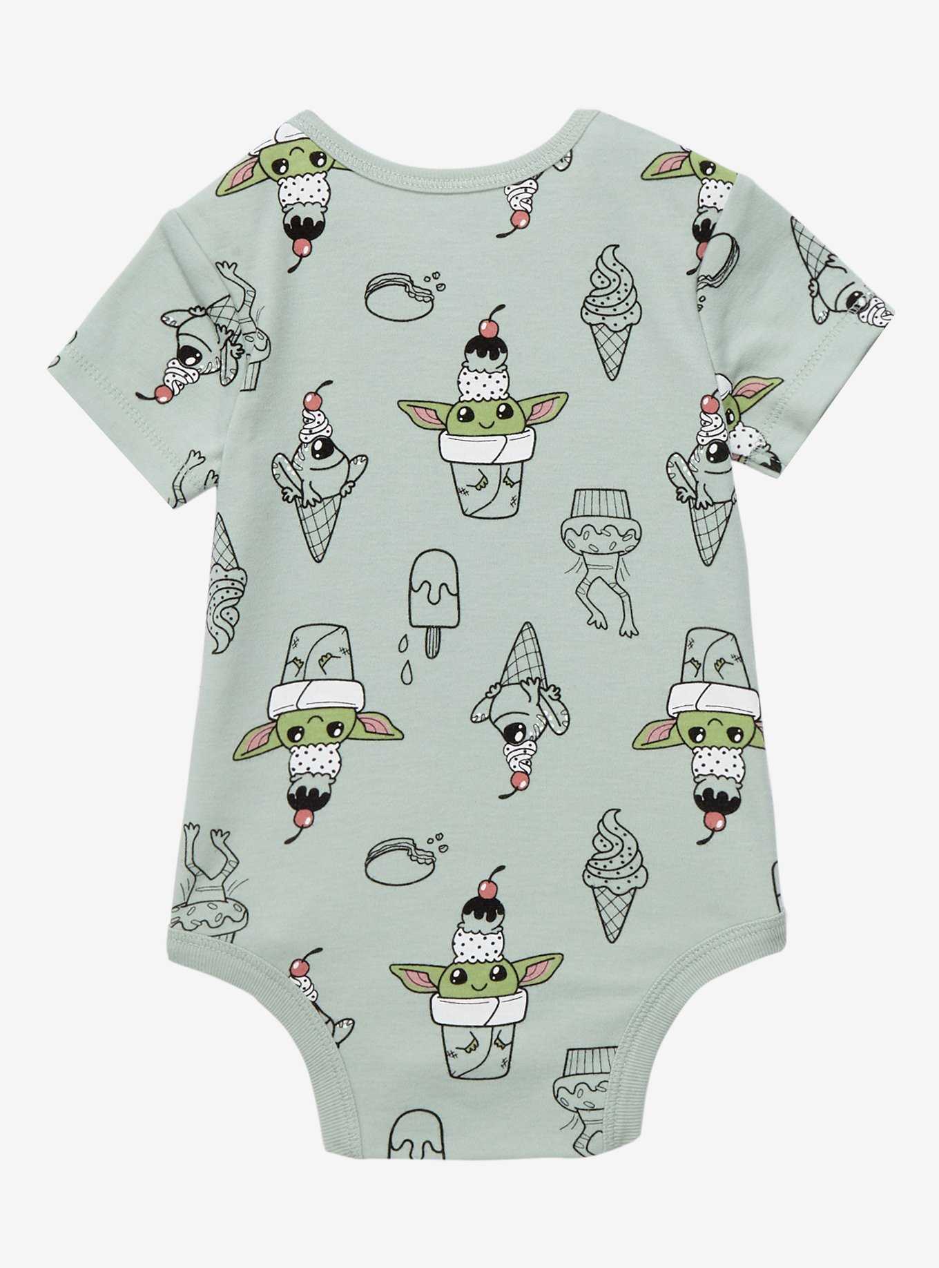 Star Wars The Mandalorian Grogu Ice Cream Allover Print Infant One-Piece - BoxLunch Exclusive , , hi-res