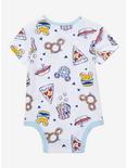 Disney Mickey Mouse Food Allover Print Infant One-Piece - BoxLunch Exclusive , BEIGE, alternate