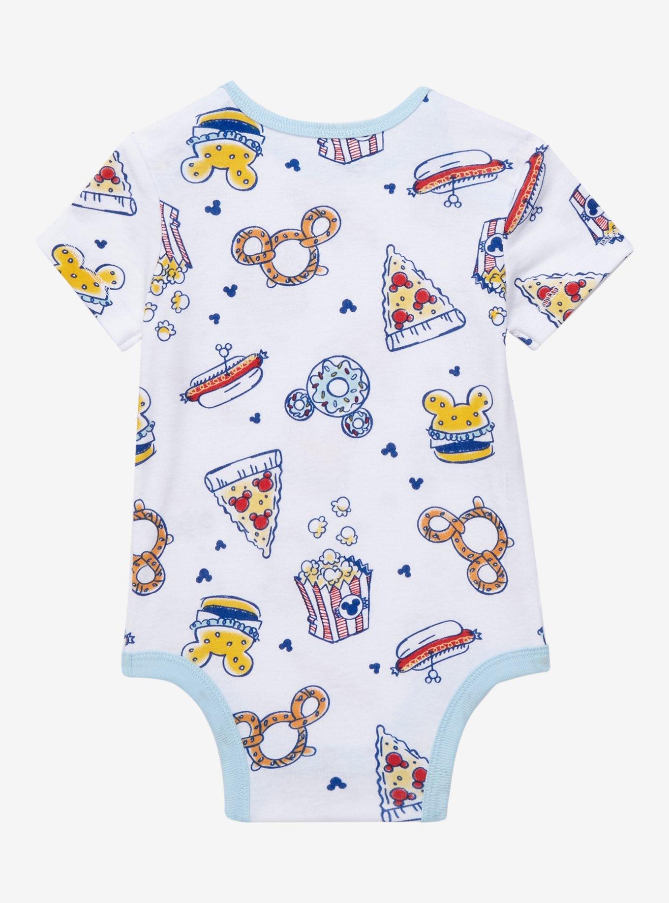 Disney Mickey Mouse Food Allover Print Infant One-Piece - BoxLunch Exclusive , BEIGE, alternate