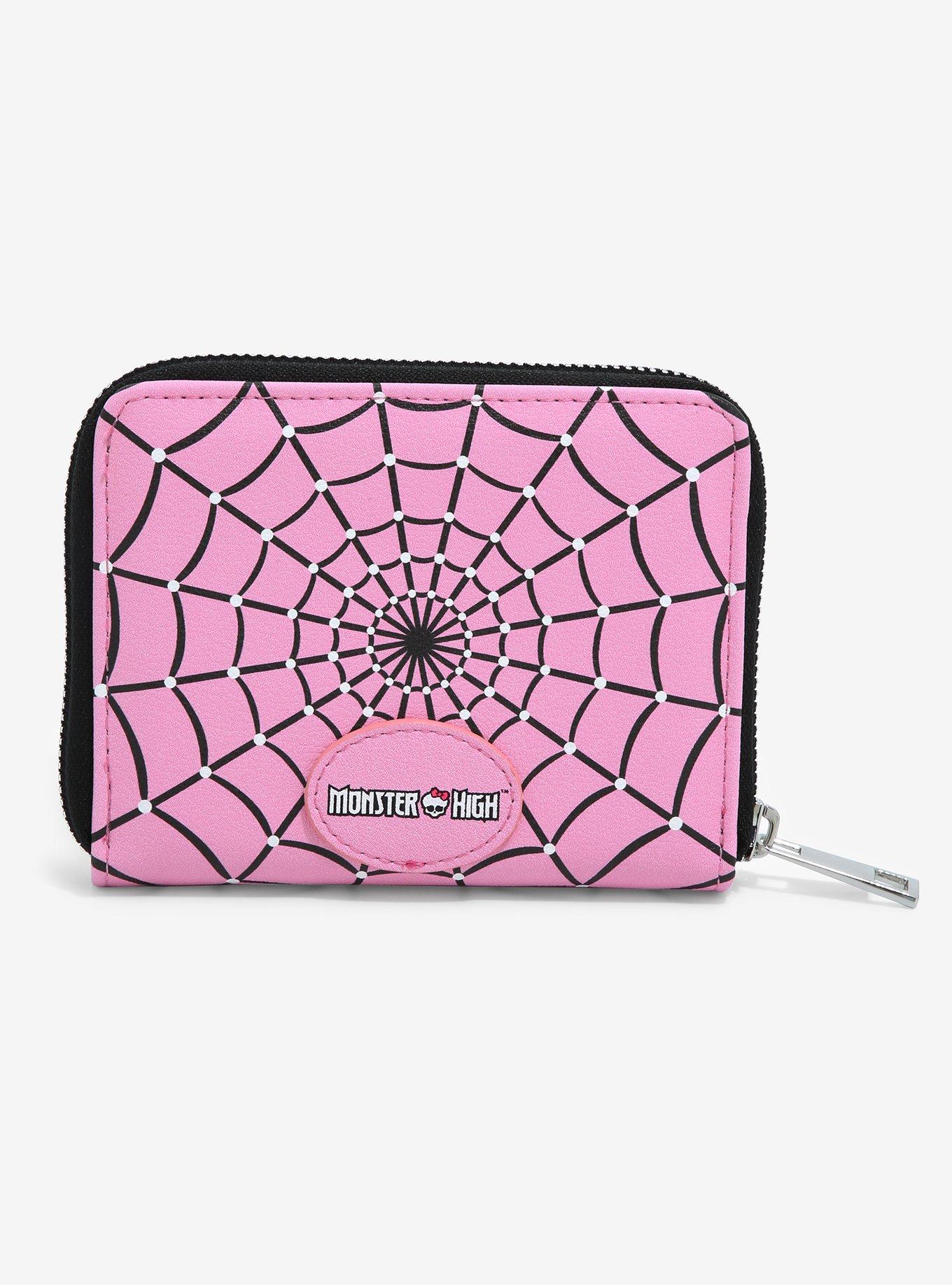 Monster High Draculaura Pink Spiderweb Mini Zipper Wallet, , alternate
