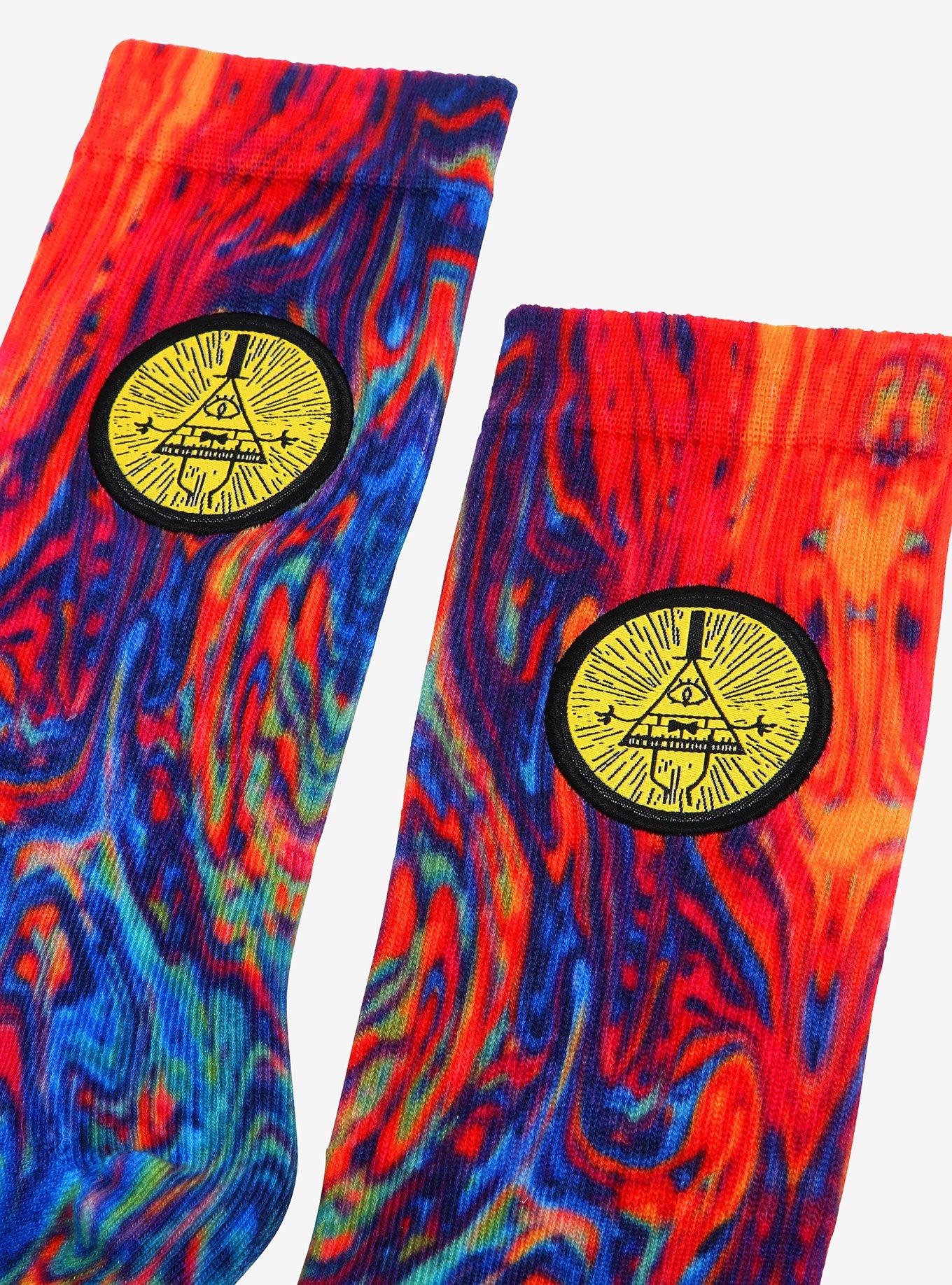 Disney Gravity Falls Bill Cipher Weirdmageddon Oil-Slick Print Crew Socks - BoxLunch Exclusive