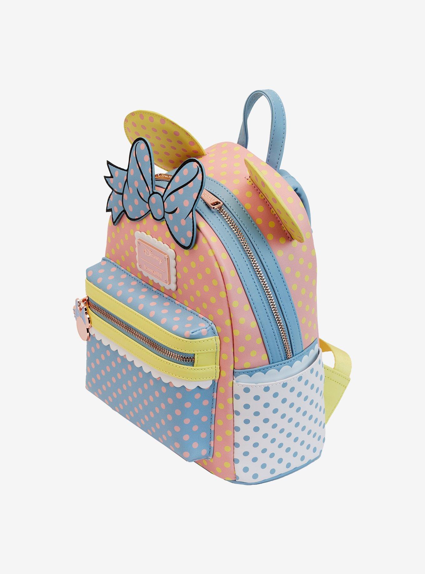 Loungefly Disney Minnie Mouse Pastel Polka Dot Figural Mini Backpack , , alternate