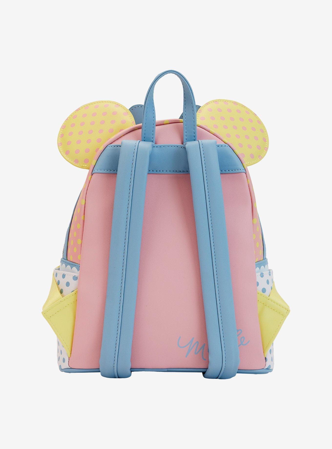 Loungefly Disney Minnie Mouse Pastel Polka Dot Figural Mini Backpack , , alternate