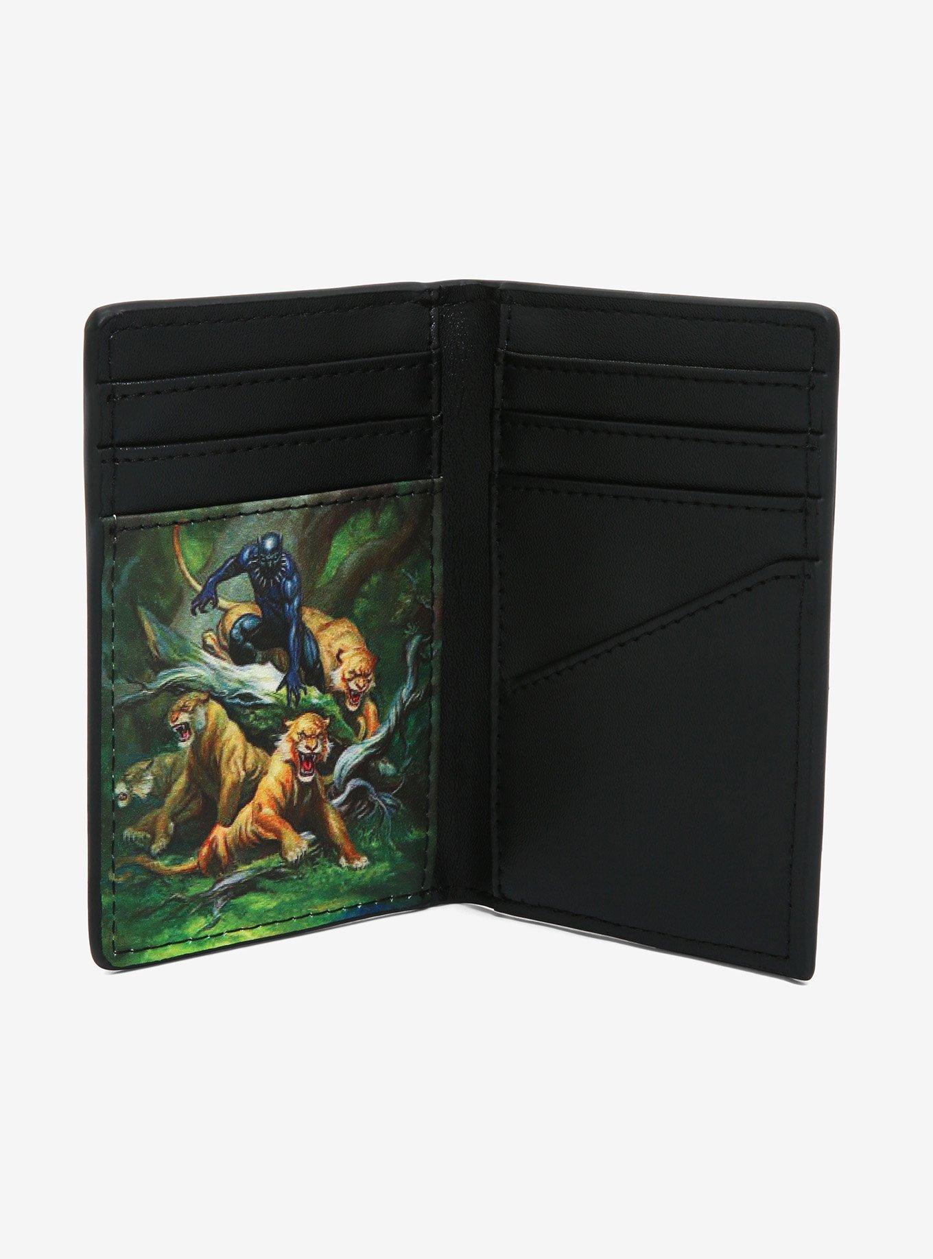 Marvel Black Panther Tropical Flora Logo Bifold Cardholder - BoxLunch Exclusive