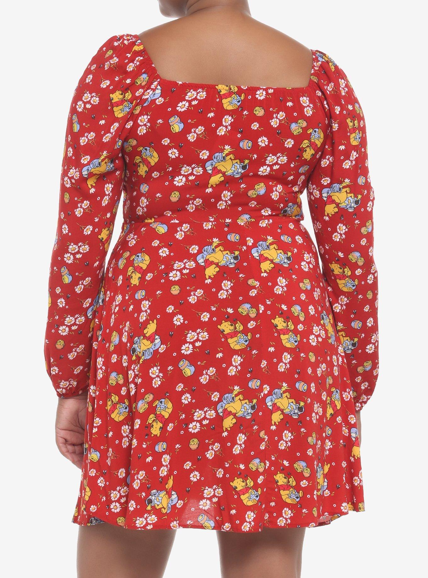 Disney Winnie The Pooh Floral Long-Sleeve Dress Plus Size, MULTI, alternate