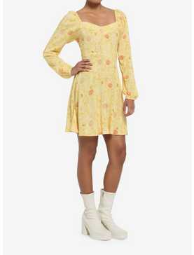 Disney Beauty And The Beast Floral Long-Sleeve Dress, , hi-res