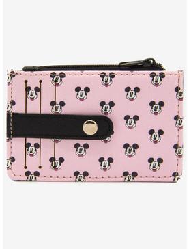 Disney Mickey Mouse Smiling Expression Monogram Blush Pink Wallet Id Card Holder, , hi-res