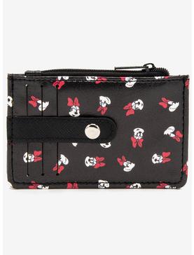 Disney Minnie Mouse Expressions Scattered Black Wallet Id Card Holder, , hi-res