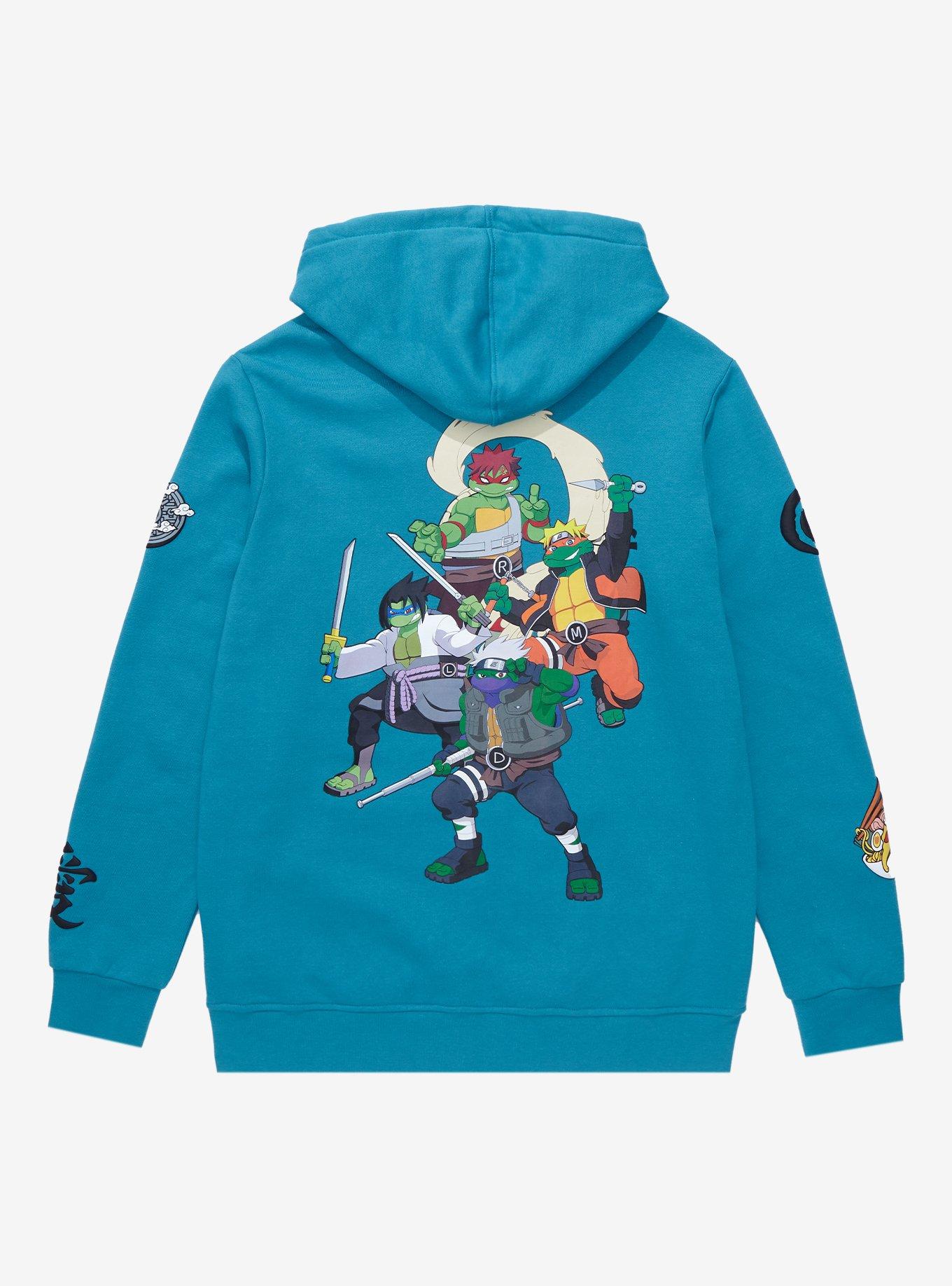 Teenage Mutant Ninja Turtles x Naruto Group Shot Hoodie - BoxLunch Exclusive, GREEN, alternate
