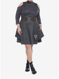 Her Universe Star Wars The Mandalorian Ahsoka Cold Shoulder Dress Plus Size, DARK GREY, alternate