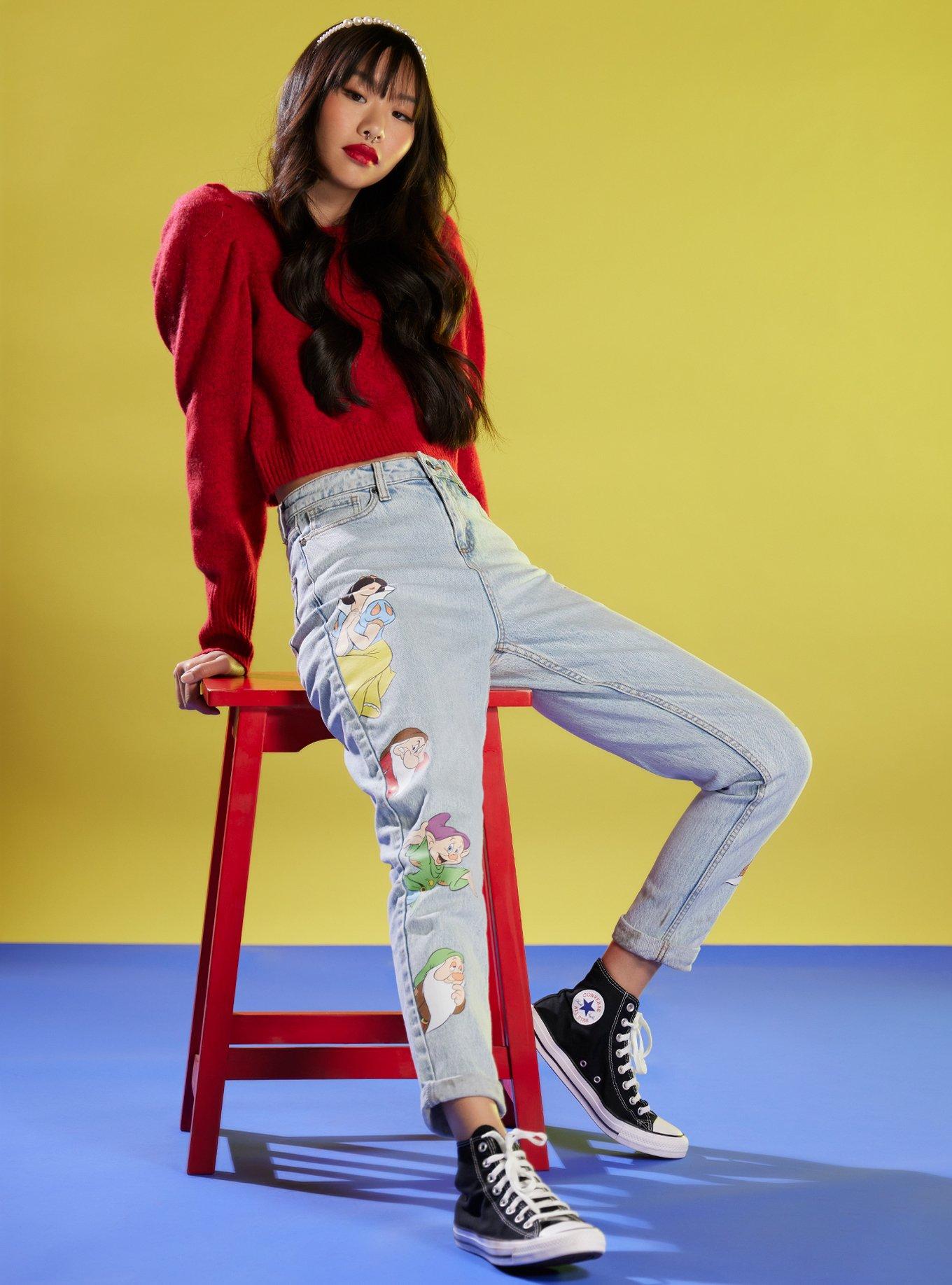 Her Universe Disney Snow White And The Seven Dwarfs Mom Jeans, MULTI, alternate