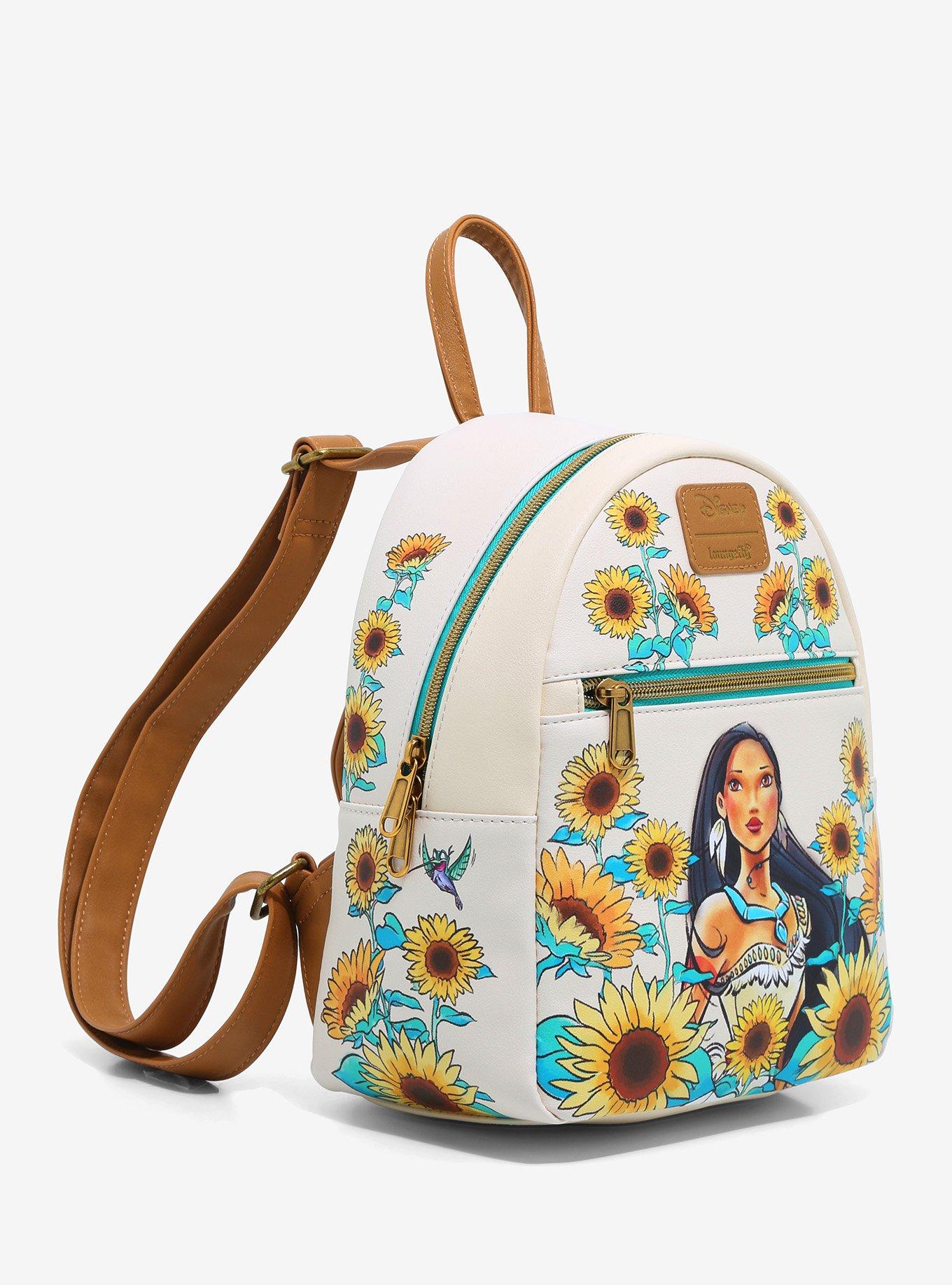 Loungefly Disney Pocahontas Sunflower Art Mini Backpack, , alternate