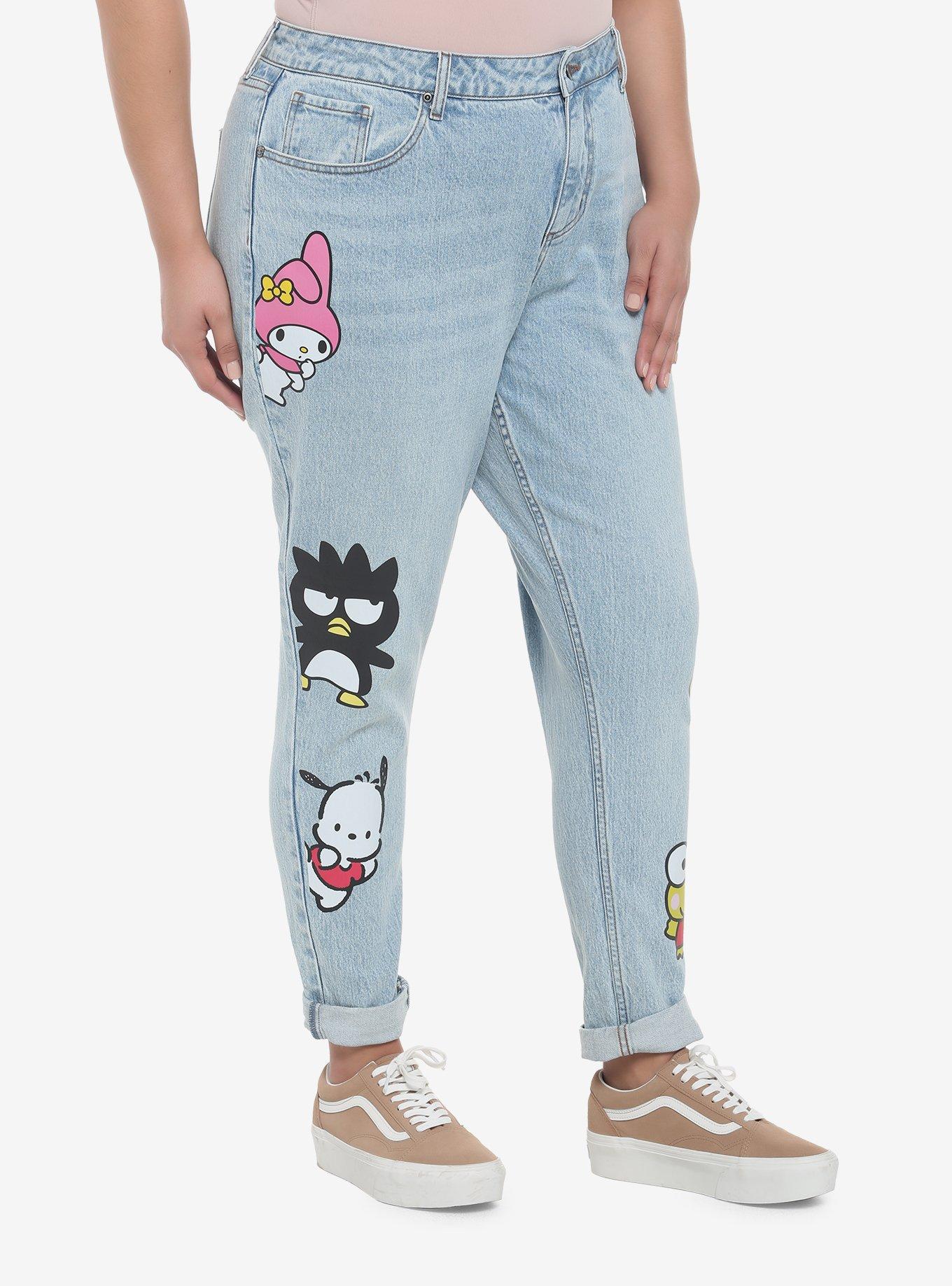 Hello Kitty And Friends Mom Jeans Plus Size, LIGHT WASH, alternate