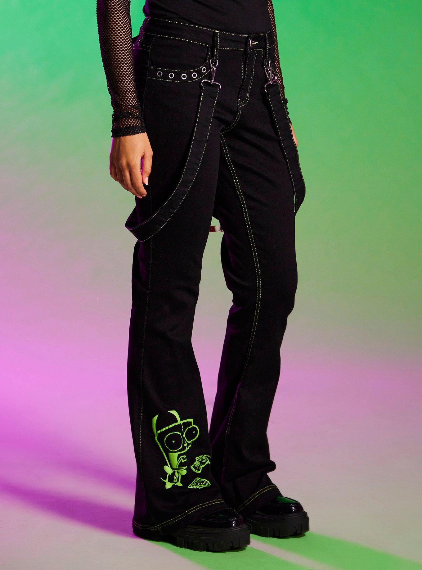 Invader Zim GIR Suspender Flare Pants, MULTI, alternate