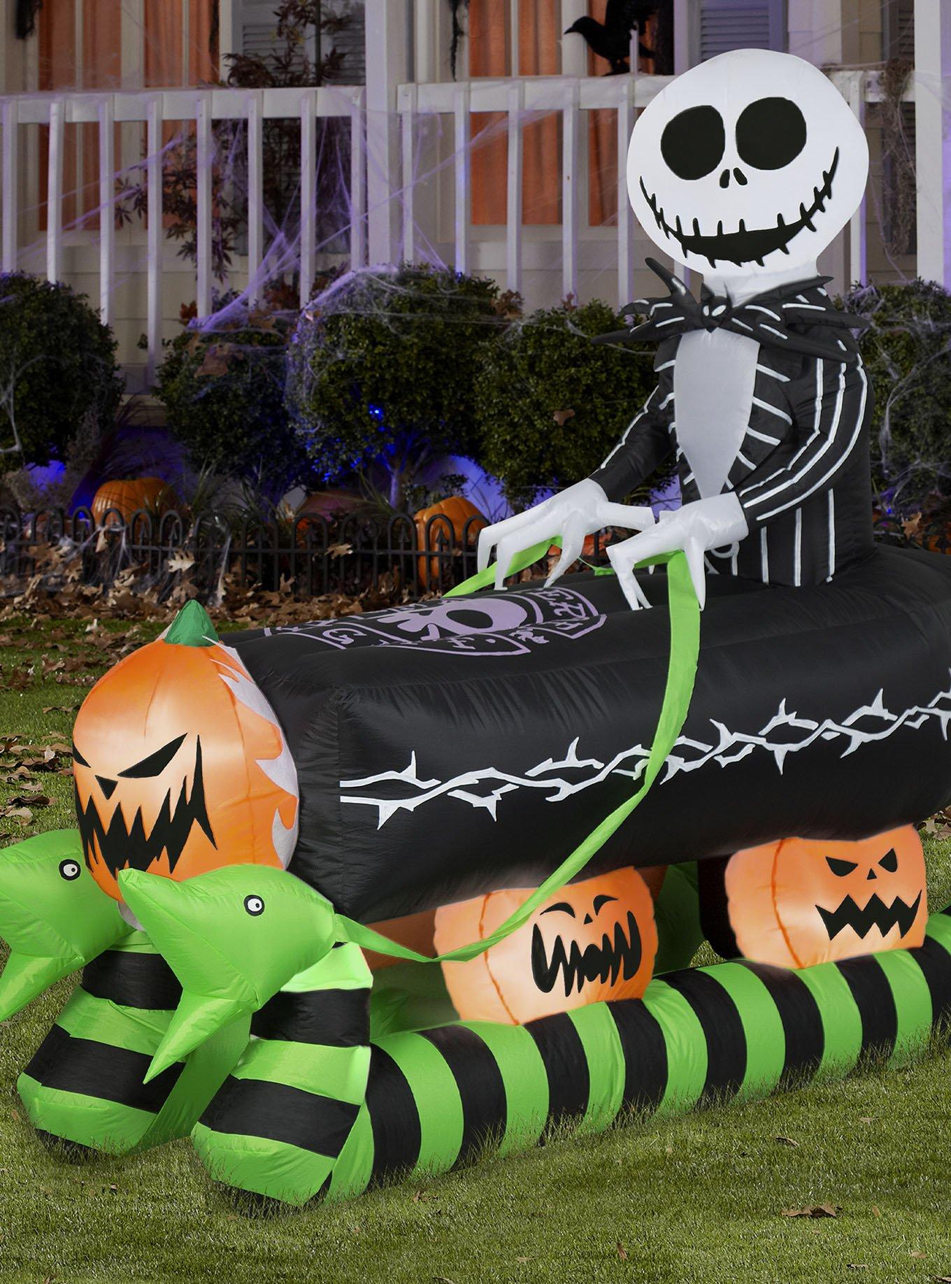 The Nightmare Before Christmas Jack Skellington On Coffin Sleigh Airblown, , alternate