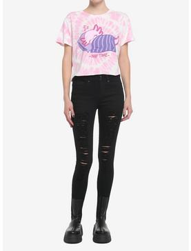 Axolotl Nap Time Tie-Dye Girls Crop T-Shirt, , hi-res
