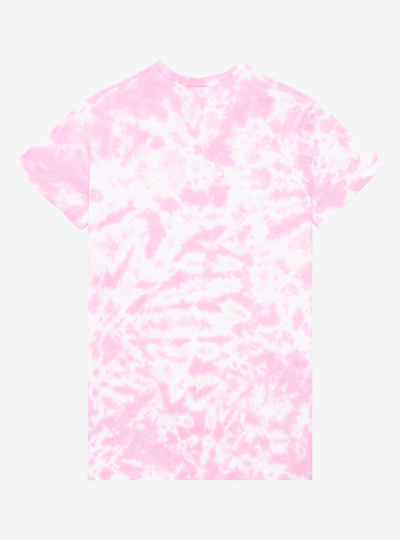 Kirby Star Wand Snacks Pink Tie-Dye Boyfriend Fit Girls T-Shirt, MULTI, alternate