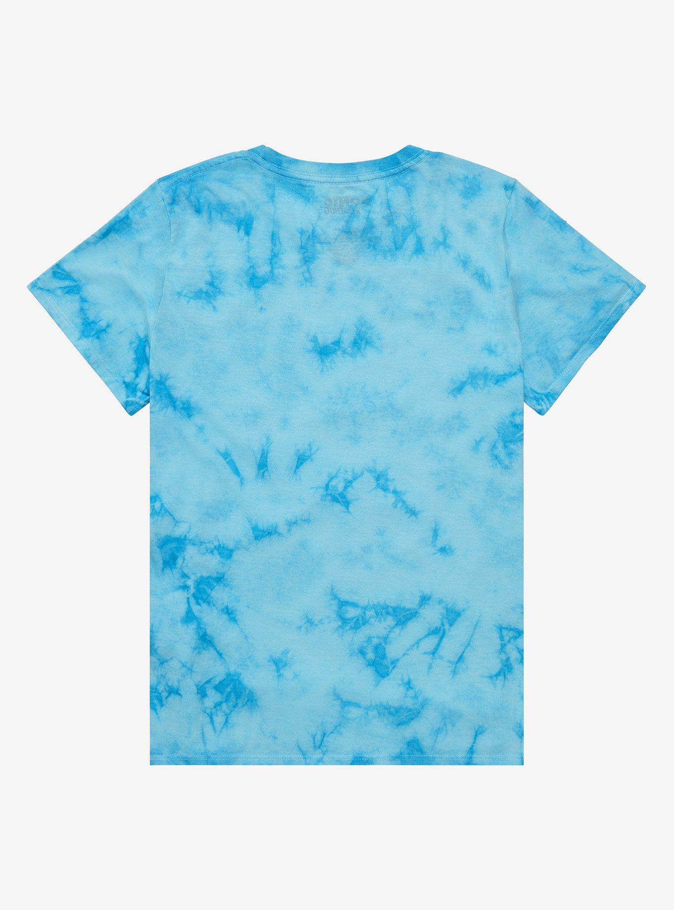 Sonic The Hedgehog Group Blue Tie-Dye Boyfriend Fit Girls T-Shirt, MULTI, alternate
