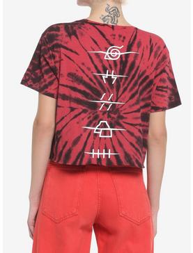 Plus Size Naruto Shippuden Akatsuki Red & Black Tie-Dye Girls Crop T-Shirt, , hi-res