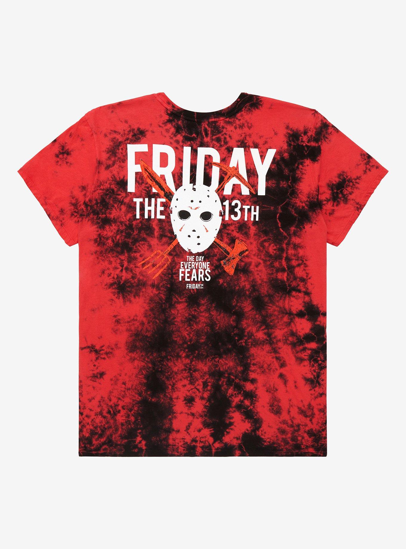 Friday The 13th Mask Tie-Dye Boyfriend Fit Girls T-Shirt Plus Size, , hi-res