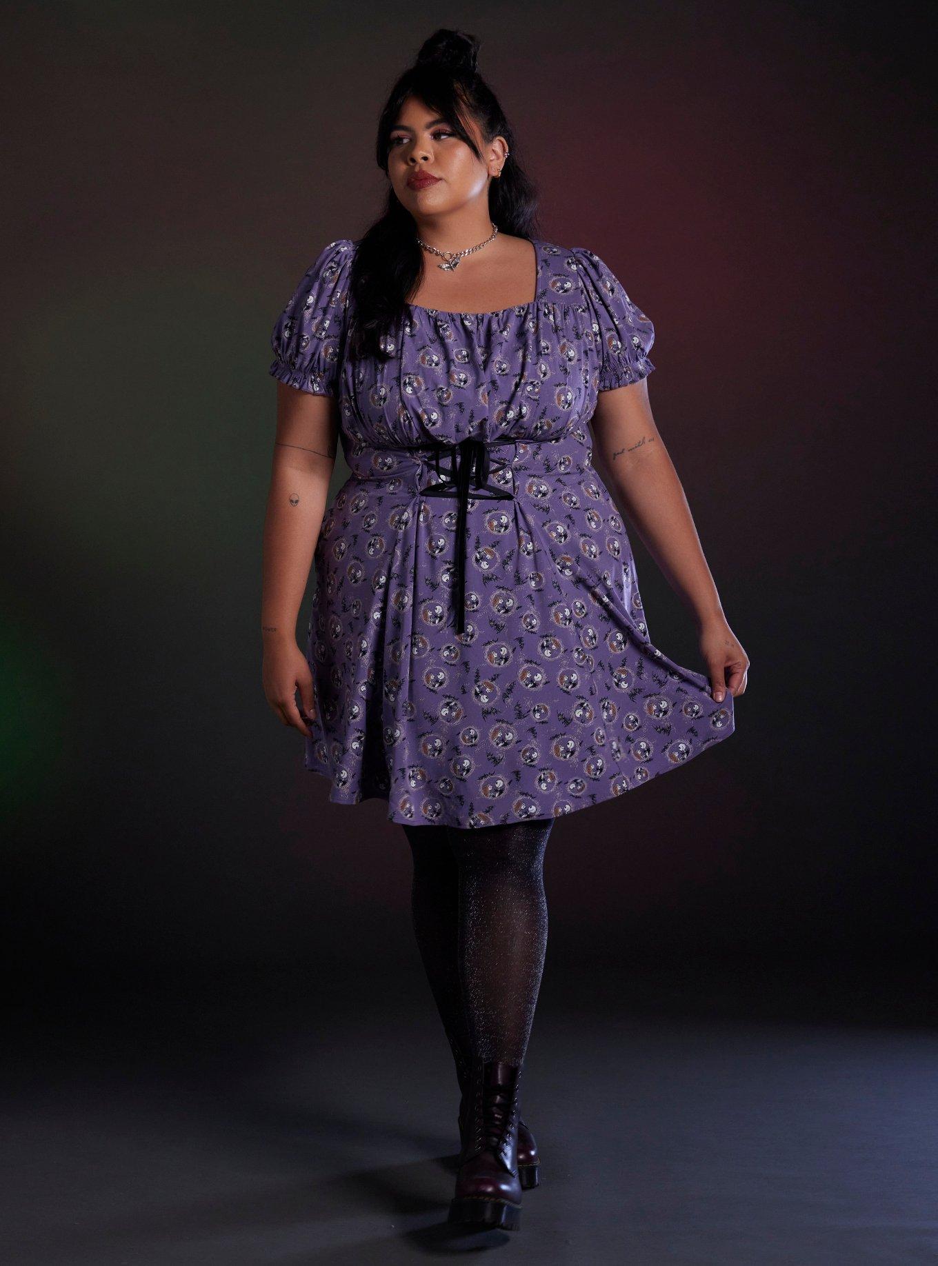 Her Universe The Nightmare Before Christmas Jack & Sally Corset Dress Plus Size, MULTI, alternate