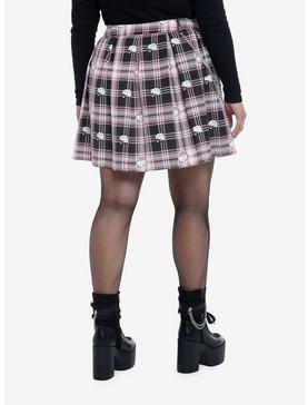 Hello Kitty Black & Pink Plaid Pleated Skirt Plus Size, , hi-res