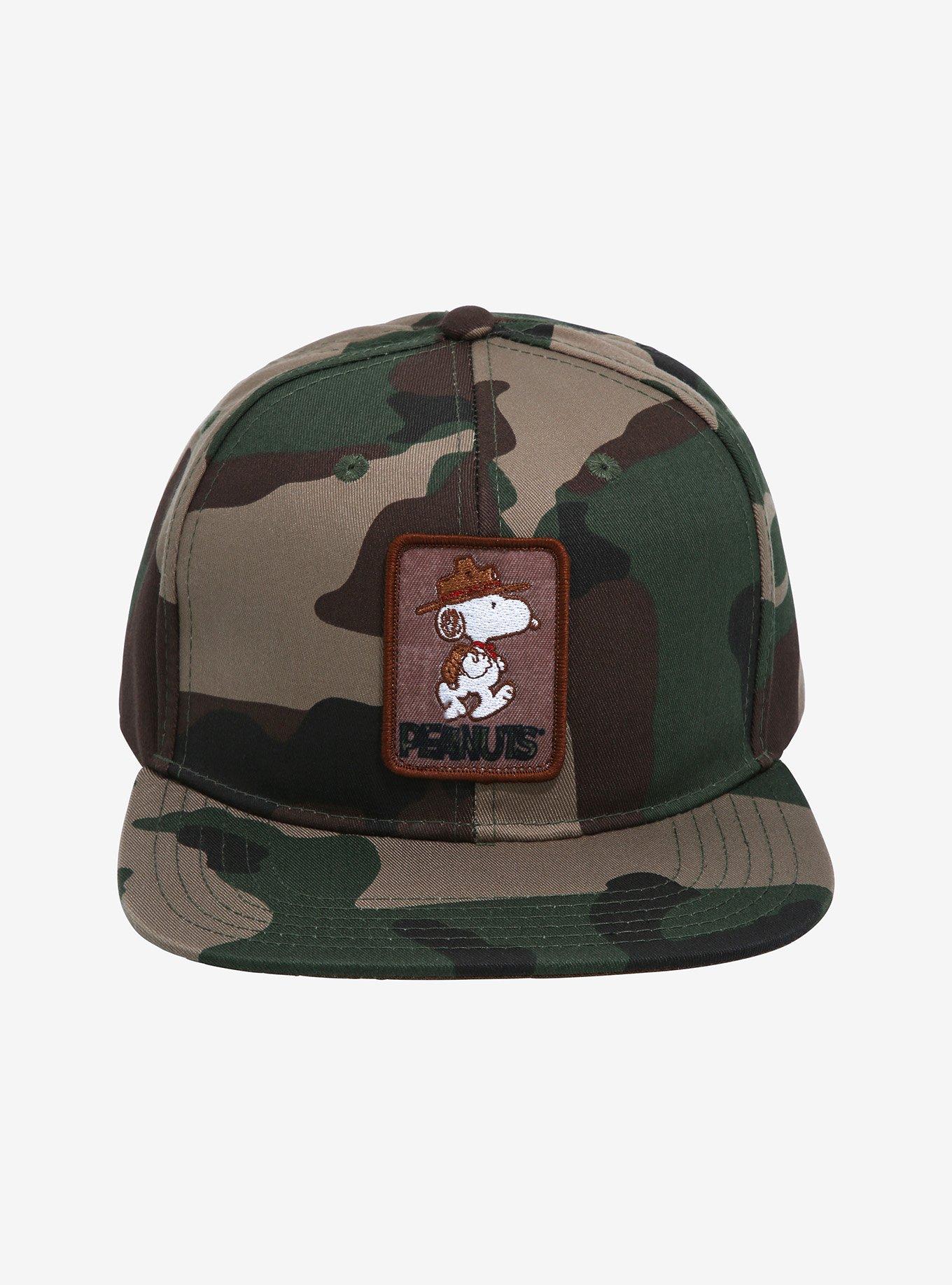 Peanuts Snoopy Camp Camo Snapback Hat, , alternate