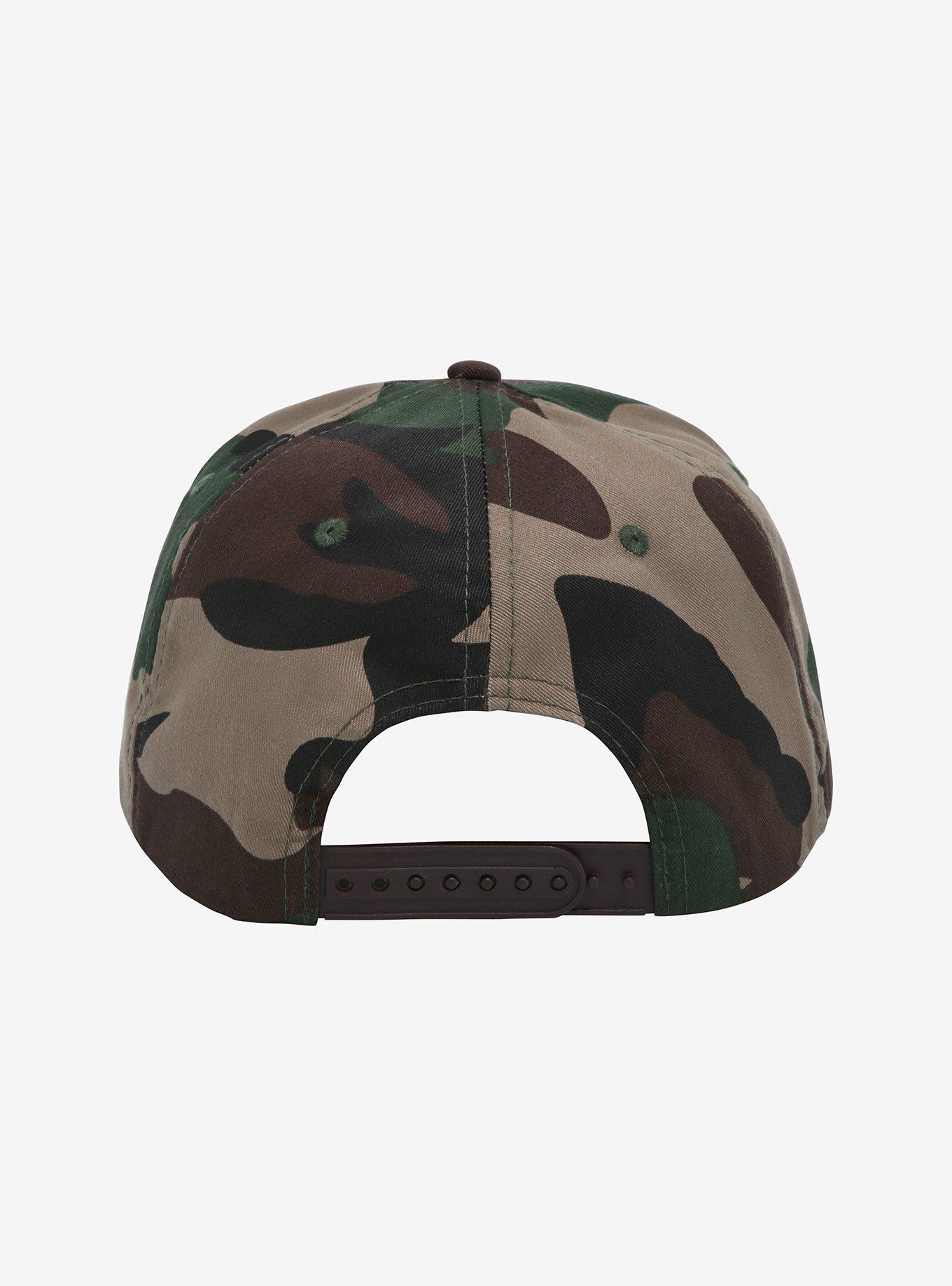 Peanuts Snoopy Camp Camo Snapback Hat, , alternate